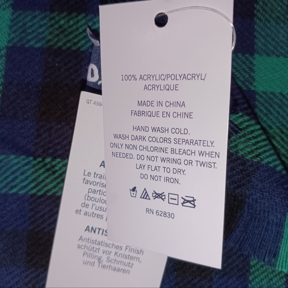 🆕Lands' End CashTouch Winter Scarf Emerald Gulf Gingham Black Watch Plaid - Picture 5 of 7